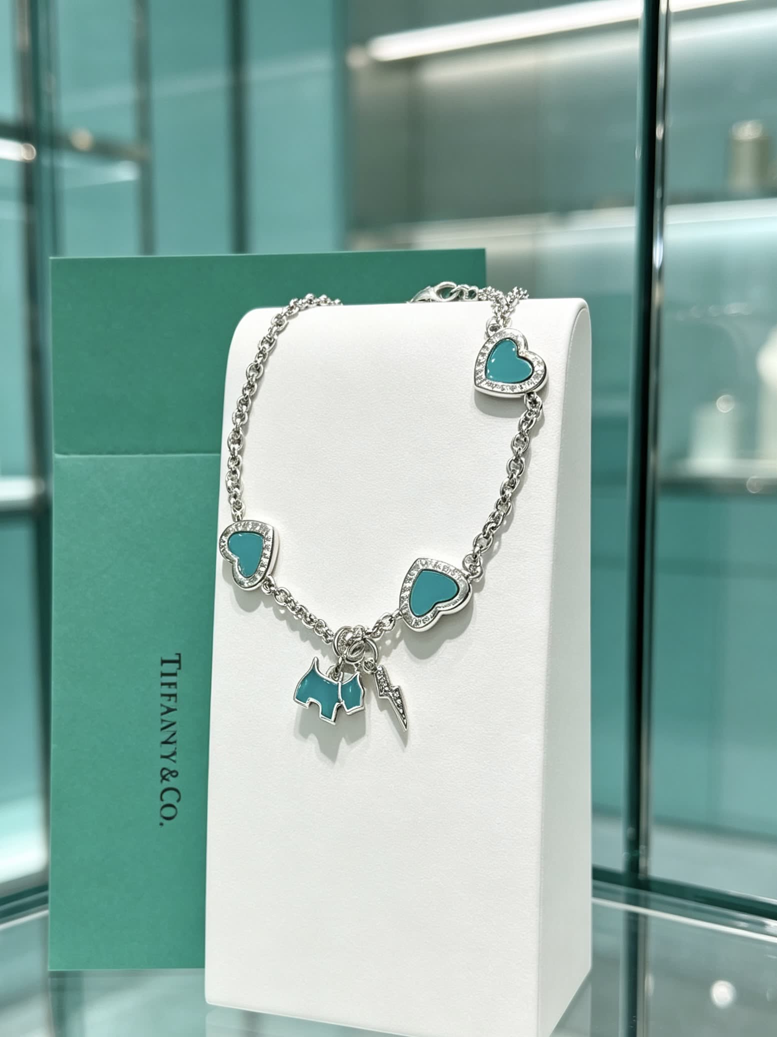 Tiffany & Co. Blue Enamel Heart Bracelet